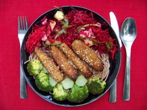 Picture of a meal with tempeh