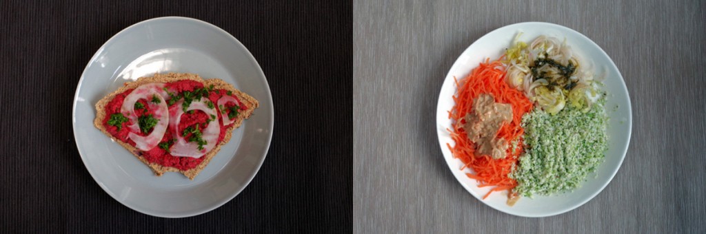 An image of two tasty raw vegan dishes.