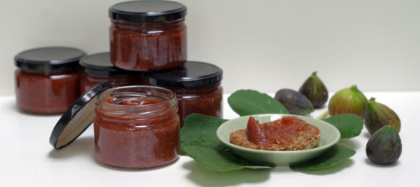 Picture of glass jars filled with fig jam