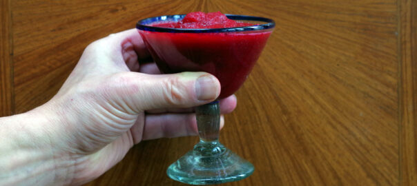 Picture of red beet root smoothie in a glass