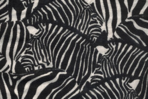 Eye cushion Okavango Black Zebra pattern close up