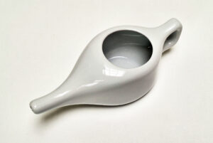 Neti nasal rinse jug porcelain top view