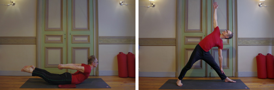 Photo de deux postures de yoga