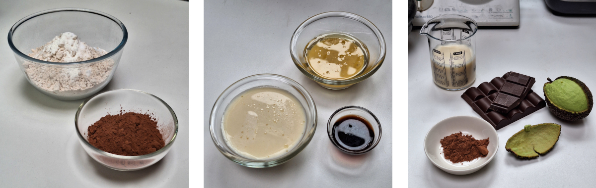 Montage met plantaardige taartingrediënten