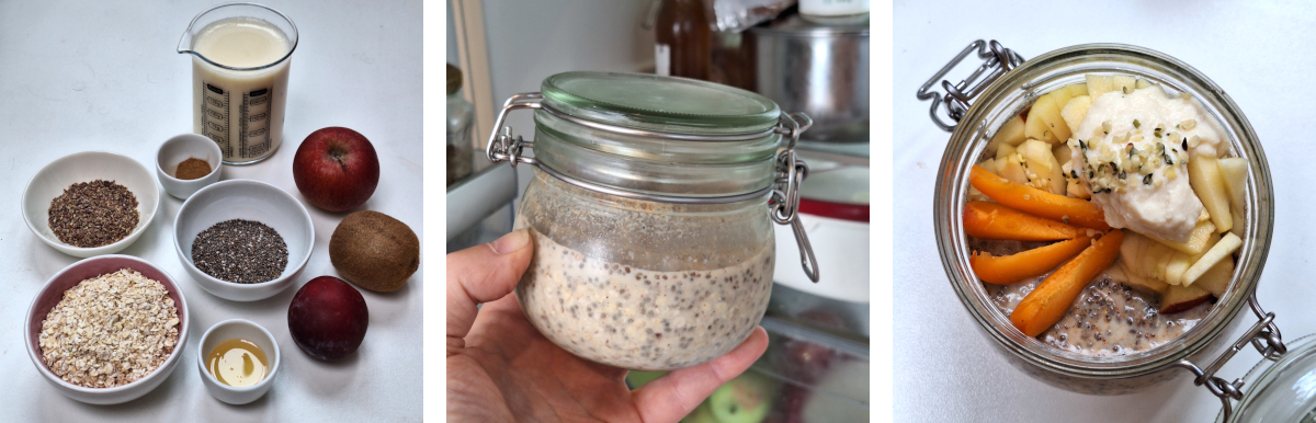 Havermout met chia fotomontage
